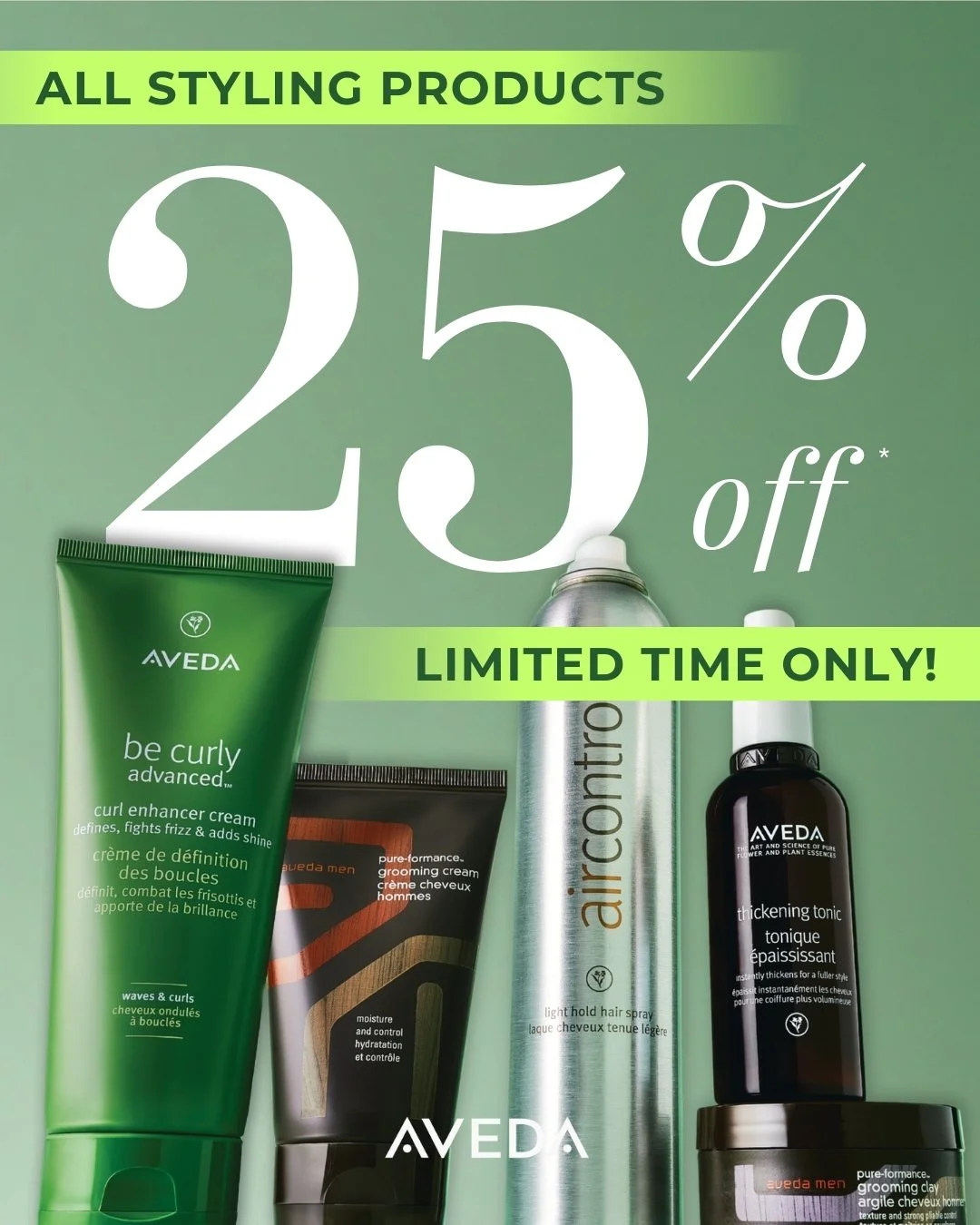25% Off All Styling Products – Limited Time Only! — Brown Aveda